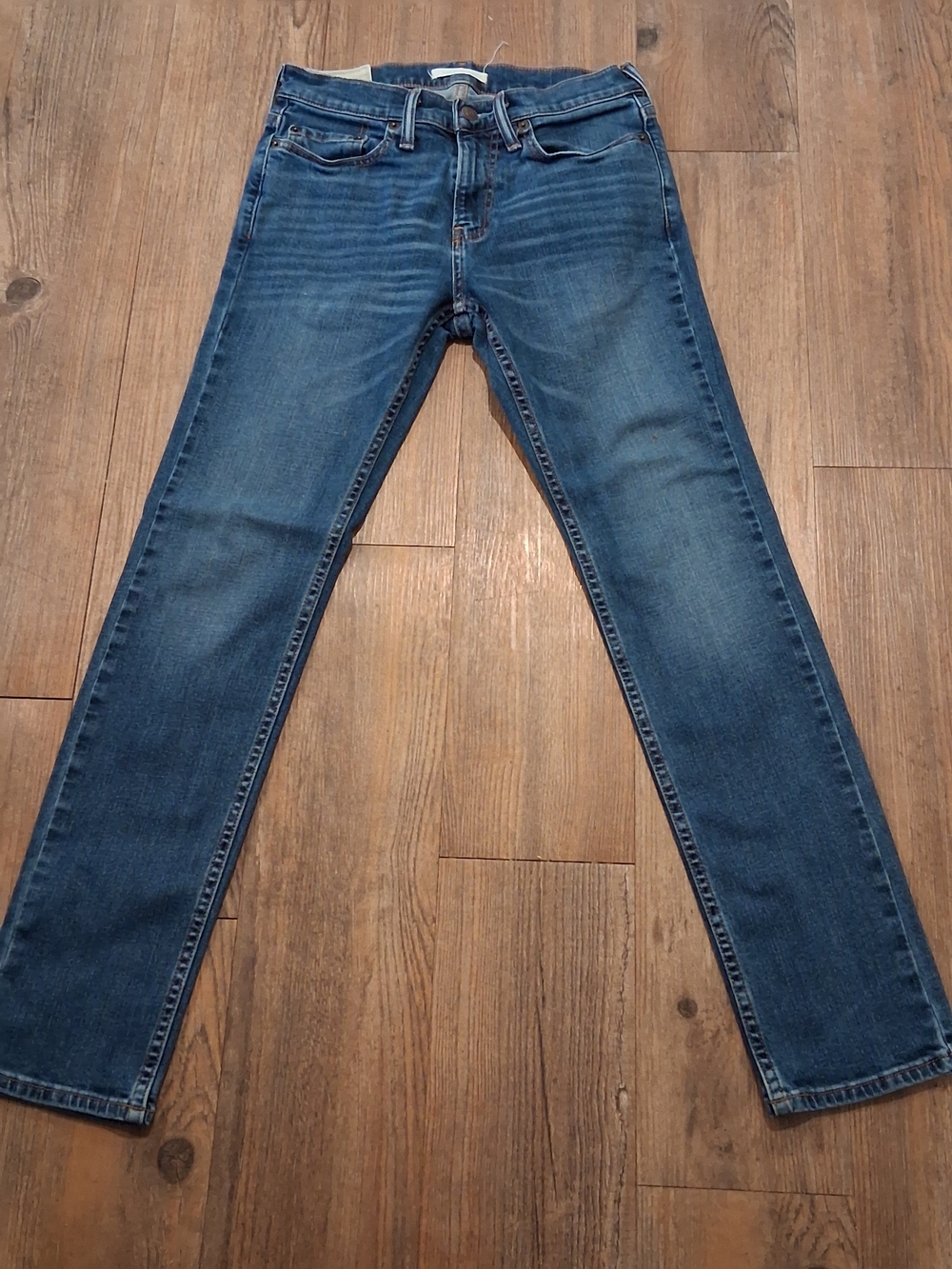 Abercrombie & Fitch Women's Dark Blue Slim Straight Jeans SKU72